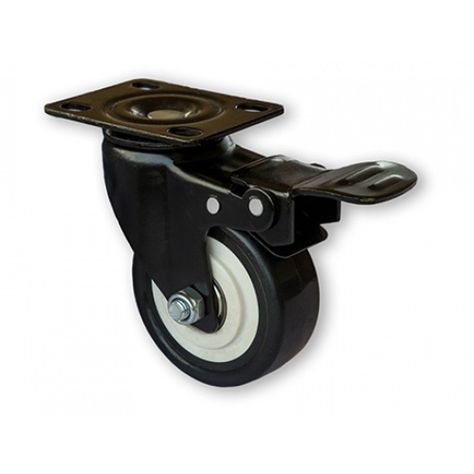 RUEDA PU 75MM 75KGS C/FRENO NEGRA-0