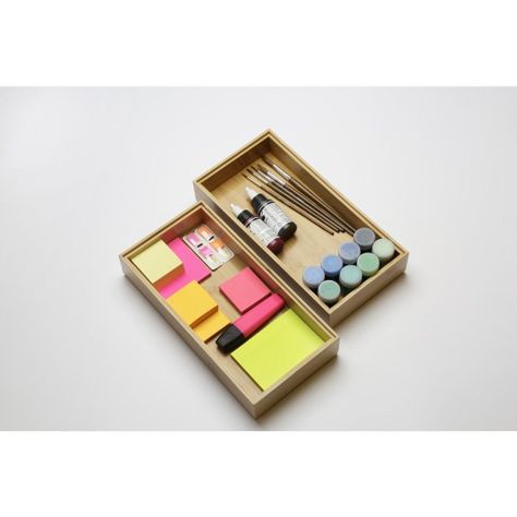 2 CAJAS APILABLES BAMBU NATURAL L - 28X14X5CM-0