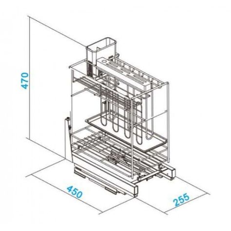 ORGANIZADOR COCINA EXTENSIBLE 300MM CROMADO-1