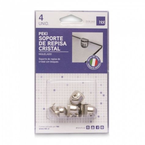 SOPORTE REPISA CRISTAL PEKI PARA 4-10MM X4 BLISTER-0