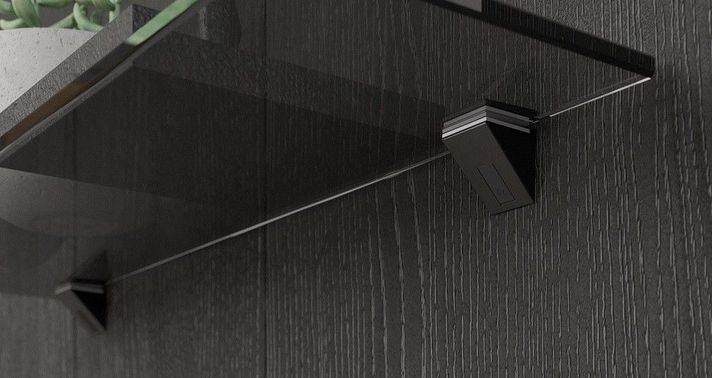 SOPORTE REPISA CRISTAL KALABRONE MINI 5-10MM NEGRO X2 BLISTER-0