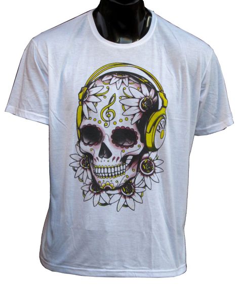 Polera Hombre Calavera Audif-0
