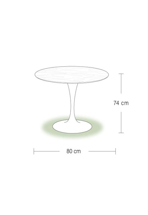 Mesa Tulip Mármol 80 cm Réplica-2