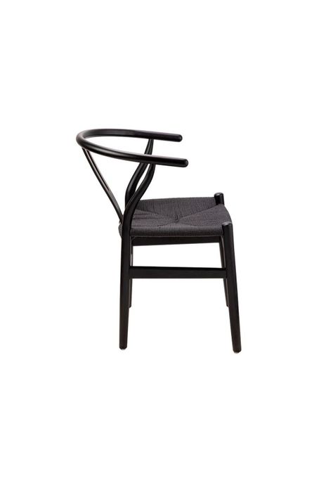 Silla Wishbone Réplica Asiento Negro-0