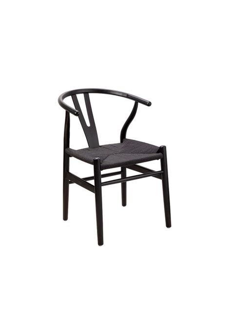 Silla Wishbone Réplica Asiento Negro-1