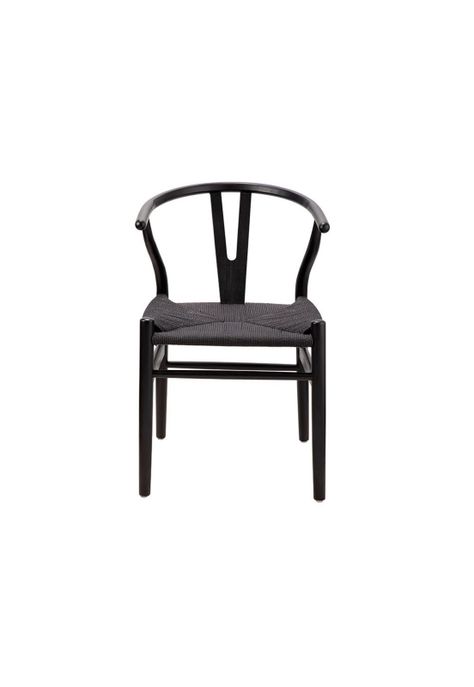 Silla Wishbone Réplica Asiento Negro-2