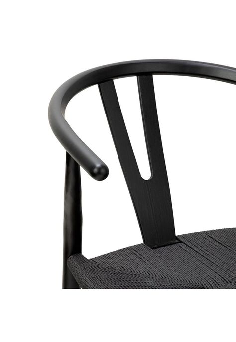 Silla Wishbone Réplica Asiento Negro-3