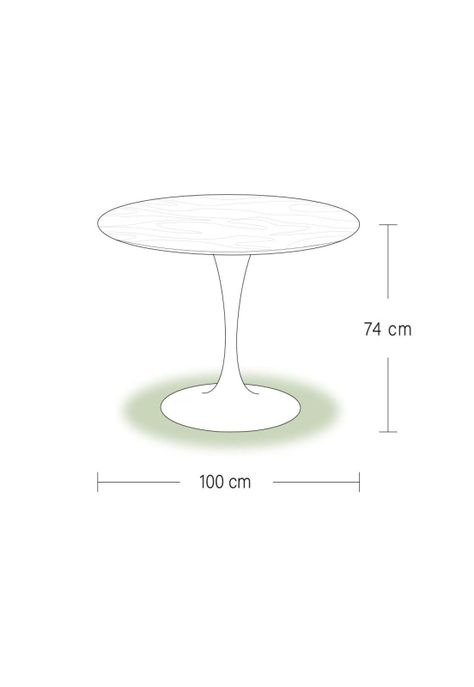 Mesa Tulip Mármol 100 cm Réplica-4