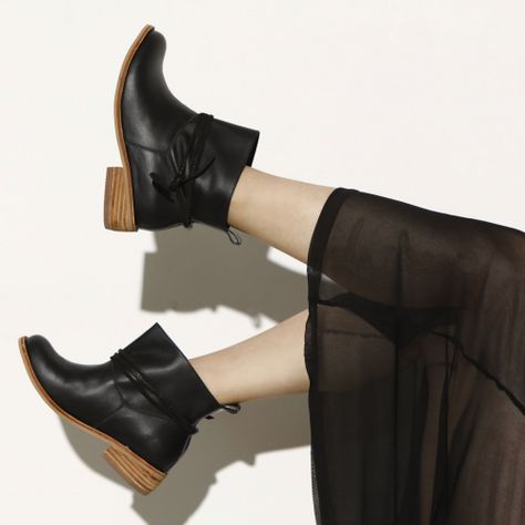 Botin Sofia Negro Cuero -0