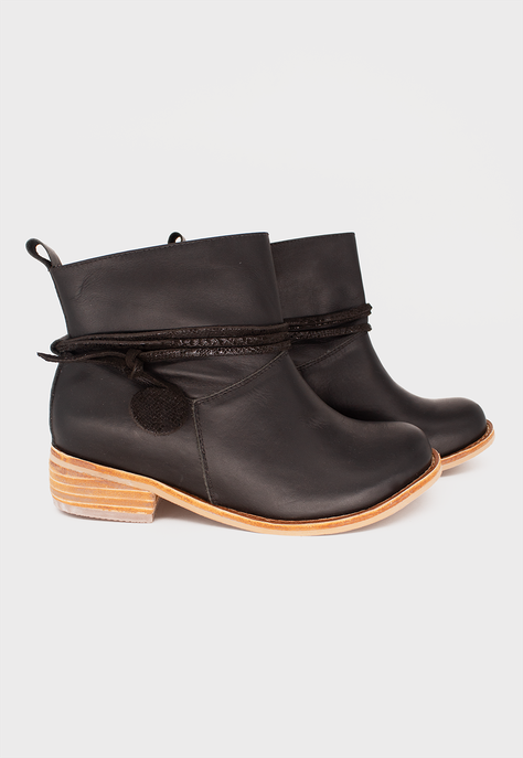 Botin Sofia Negro Cuero -5