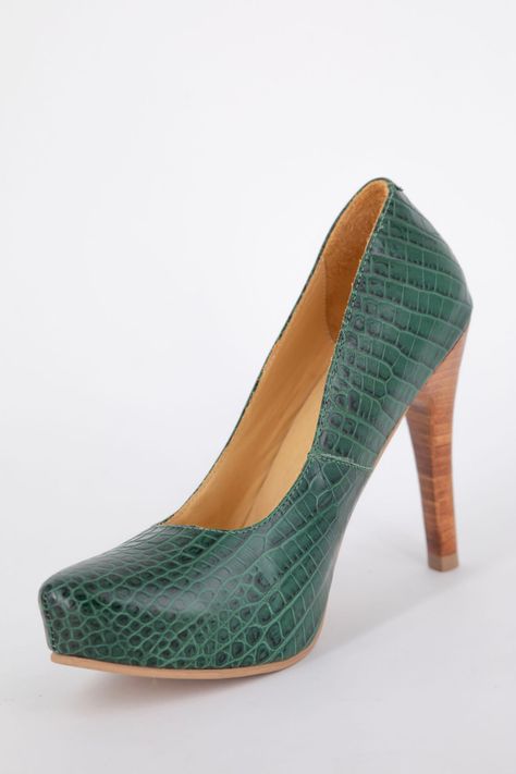 Stiletto Verde Caiman Pao Pecados -1