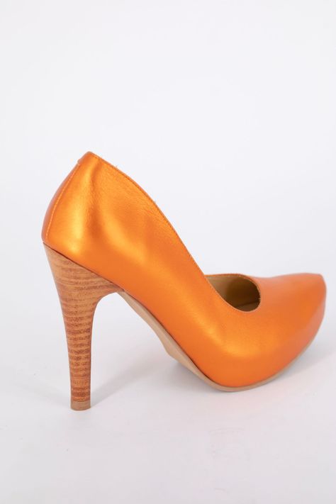 Stiletto Naranjo Metalizado Pao Pecados -4
