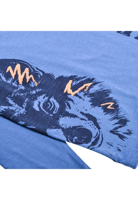 Polera Manga Larga Niño Azul Pillin-1