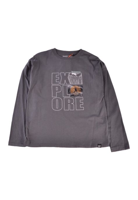Polera Manga Larga Niño Gris oscuro Pillin-0