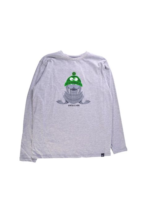Polera Manga Larga Niño Gris claro Pillin-0
