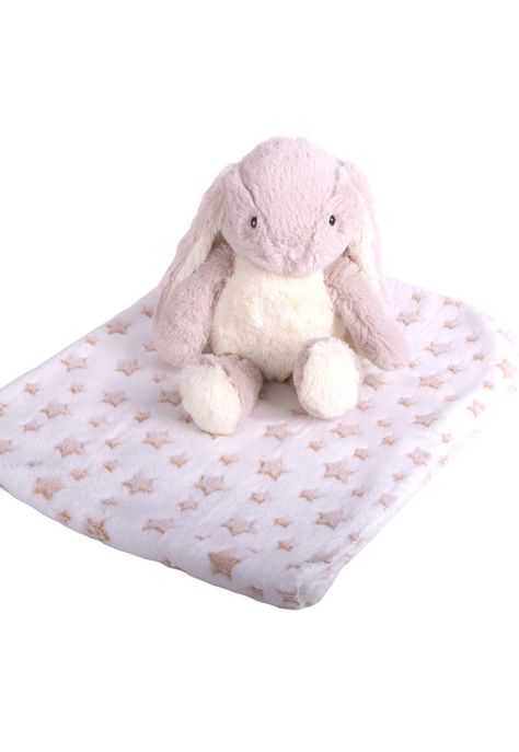 Set Peluche Manta Conejo Bebé Niño Beige Pillin-2