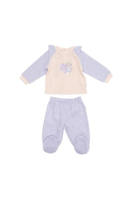 Pijama 2 Pcs Bebé Niña Lila Pillin-0