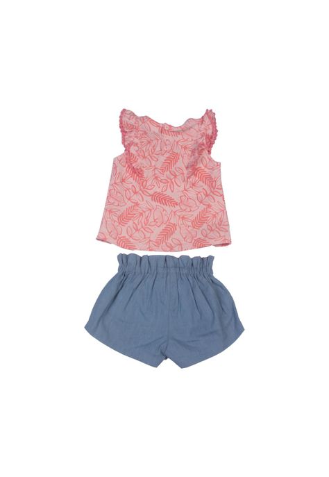 Conjunto Bebe Niña Rosado Pillin-3