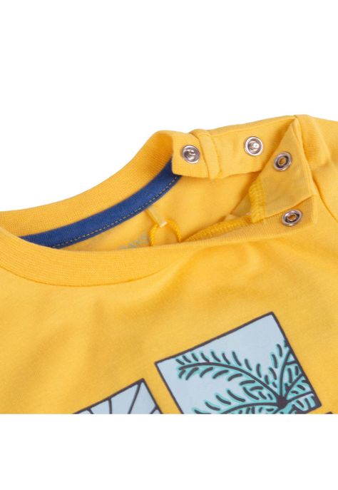 Polera Manga Corta Bebe Niño Amarillo Pillin-2