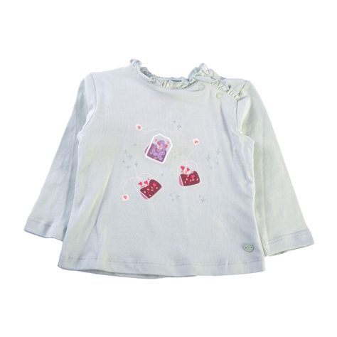 Polera Manga Larga Bebé Niña Verde Pillin-0