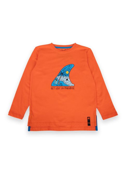 Polera Niño Naranja Pillin-0