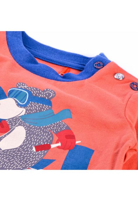 Polera Manga Larga Bebé Niño Naranja Pillin-1