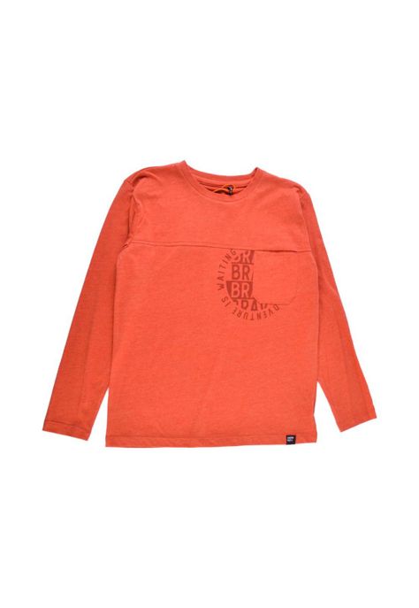 Polera Manga Larga Niño Ladrillo Pillin-0
