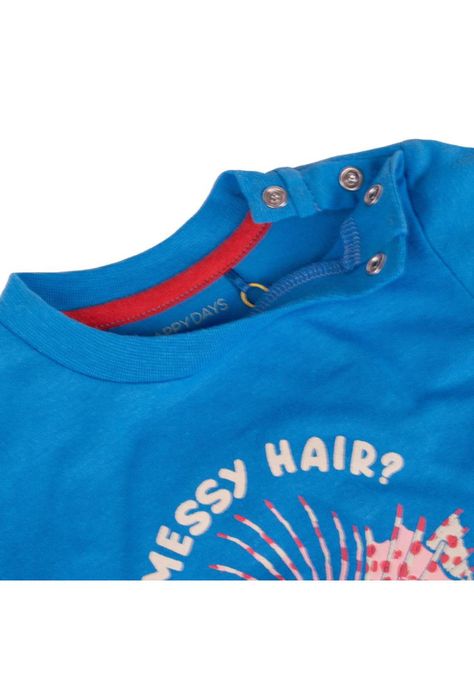 Polera Manga Corta Bebe Niño Turquesa Pillin-1