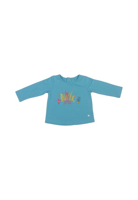 Polera Bebe Niña Turquesa Pillin-0