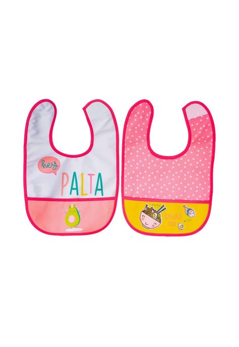 Pack 2 Pcs Babero Bebe Temporadas Niña Rosado Pillín-0