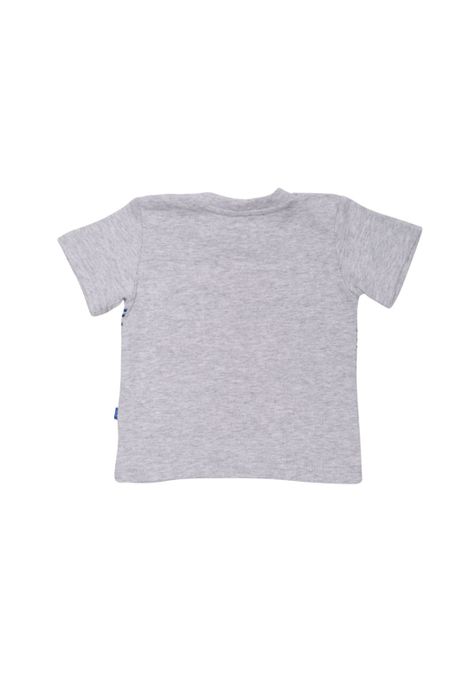 Polera Manga Corta Bebe Niño Gris Claro Pillín-1