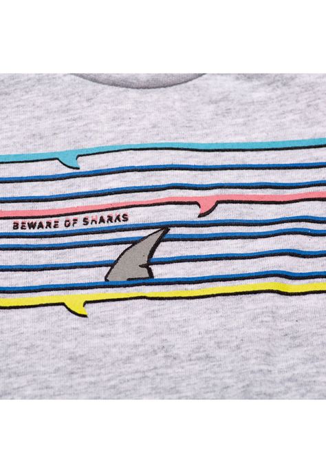 Polera Manga Corta Bebe Niño Gris Claro Pillín-2