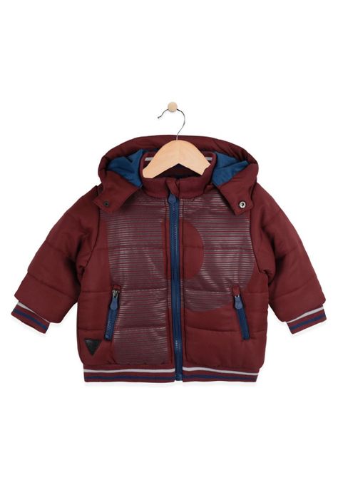 Parka Bebé Algodón Invierno Niño Burdeo-0