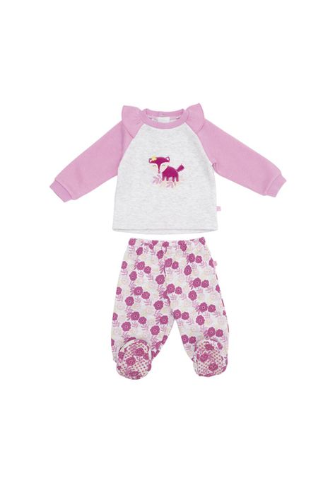 Pijama 2 Pcs Bebé Niña Gris Claro Pillin-1