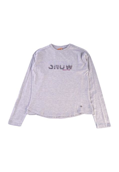 Polera Manga Larga Niña Gris claro Pillin-0