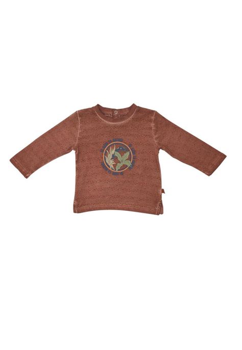 Polera Manga Larga Bebé Niño Naranja Pillin-0