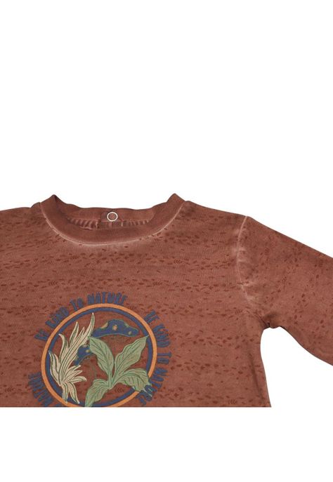 Polera Manga Larga Bebé Niño Naranja Pillin-1