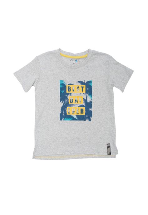 Polera Manga Corta Niño Gris Claro Pillin-0