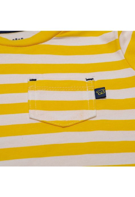 Polera Manga Corta Bebe Niño Amarillo Pillin-2