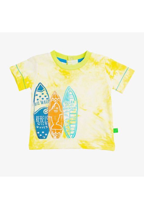 Polera Efecto Teñido Algodón Verano Niño Amarillo-0