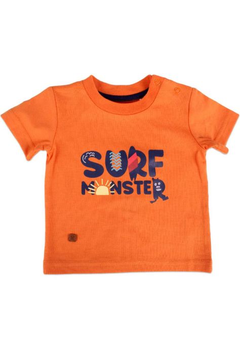 Polera Manga Corta Bebe Niño Naranja Pillin-0