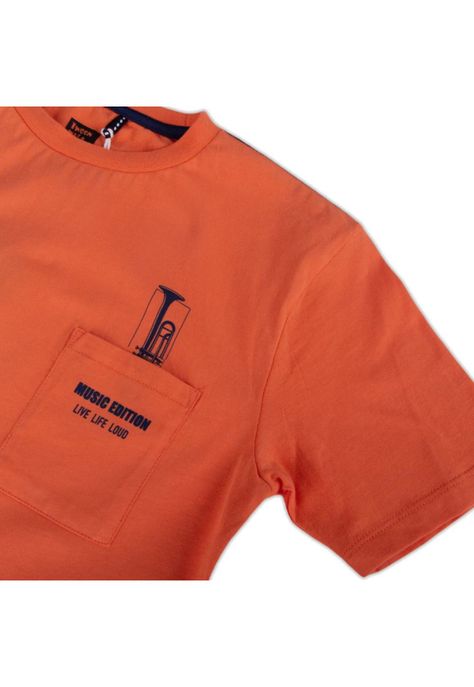 Polera Niño Naranja Pillin-1