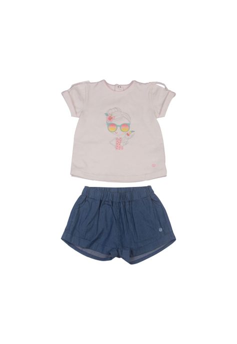 Conjunto Bebe Niña Blanco Pillin-1