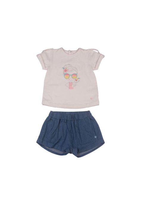 Conjunto Bebe Niña Blanco Pillin-0