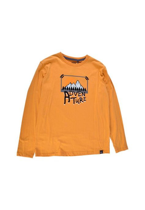 Polera Manga Larga Niño Mostaza Pillin-0