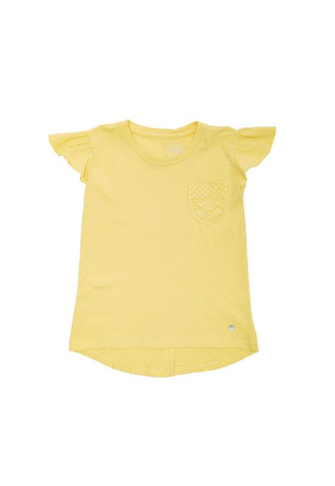Polera Manga Corta Niña Vainilla Pillin-0