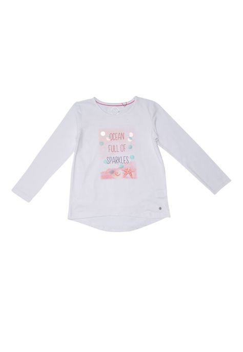Polera Manga Larga Niña Blanco Pillín-0