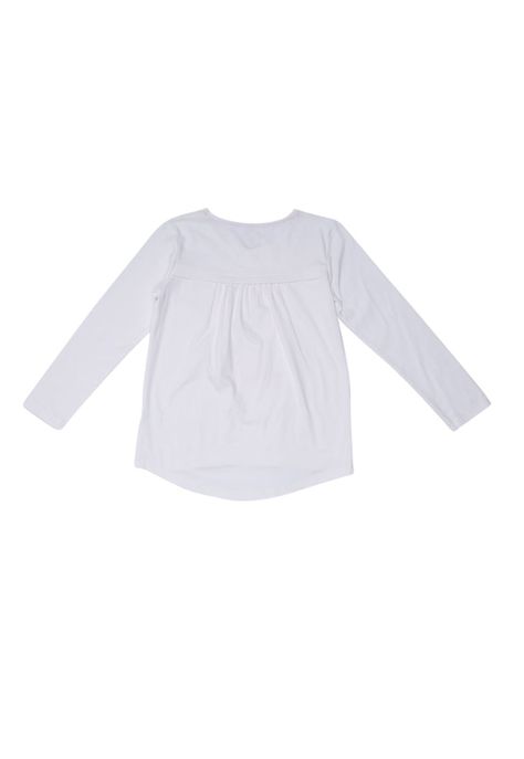 Polera Manga Larga Niña Blanco Pillín-1