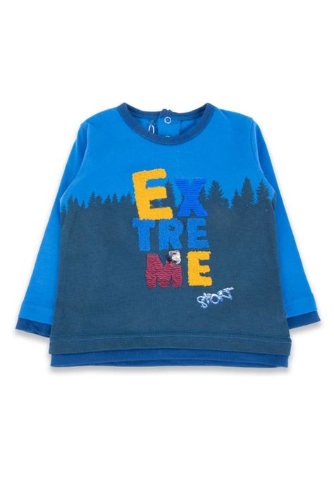Polera Bebé Niño Azul eléctrico Pillin-0