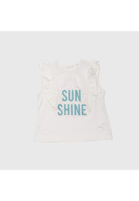 Polera Manga Corta Bebe Niña Crudo Pillin-1